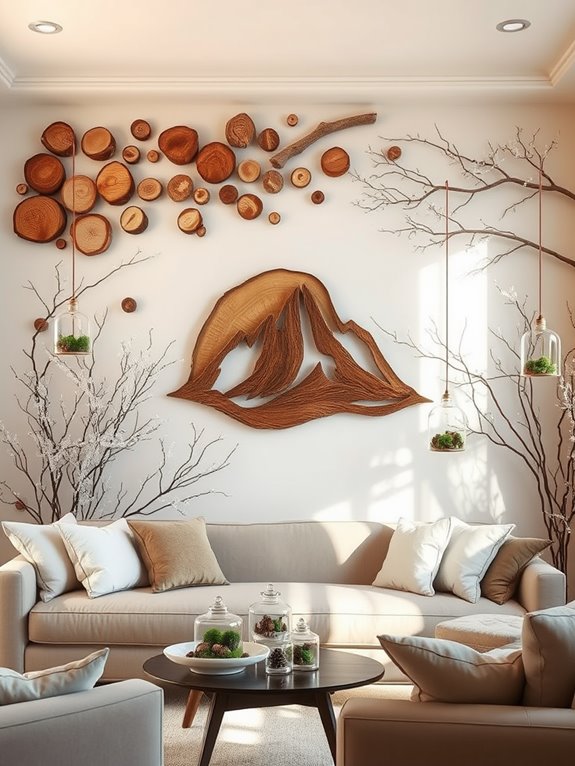 nature inspired wall decor installation