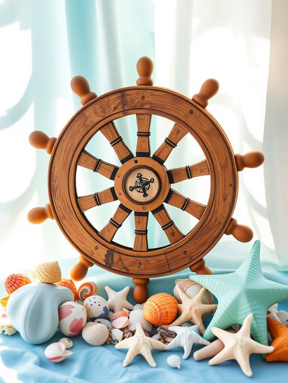 nautical themed ship wheel decor