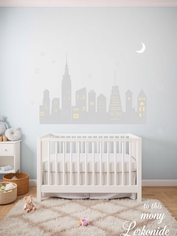 nursery city skyline decor