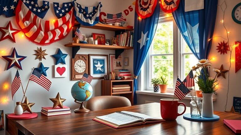 patriotic study room decor