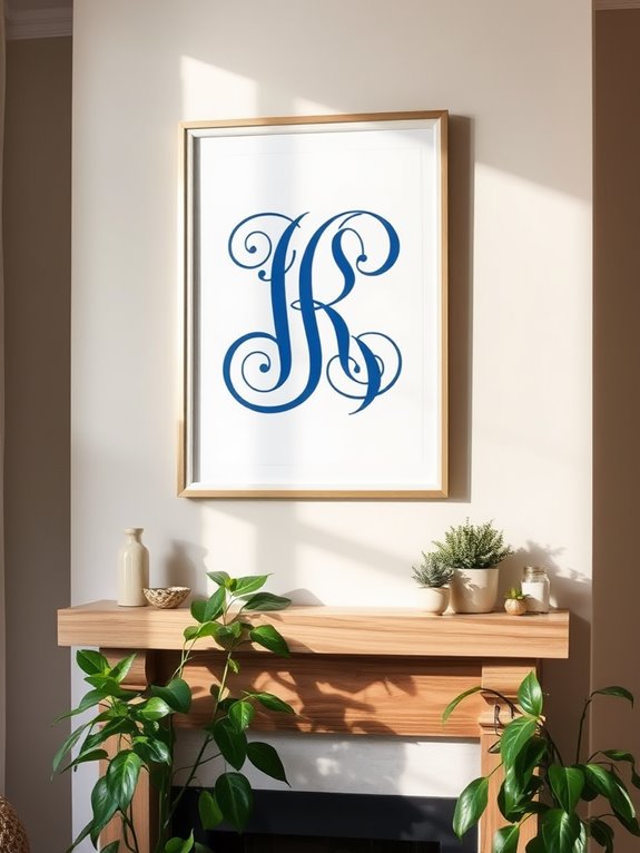 personalized initials decorative artwork