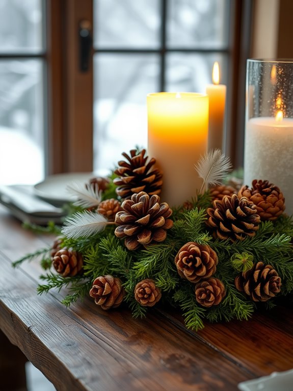 pinecone decor for arrangements