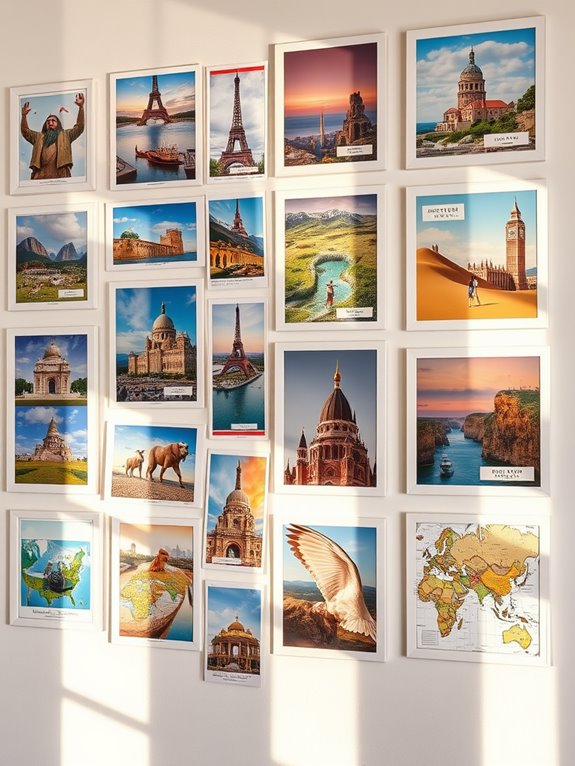 postcard display gallery wall