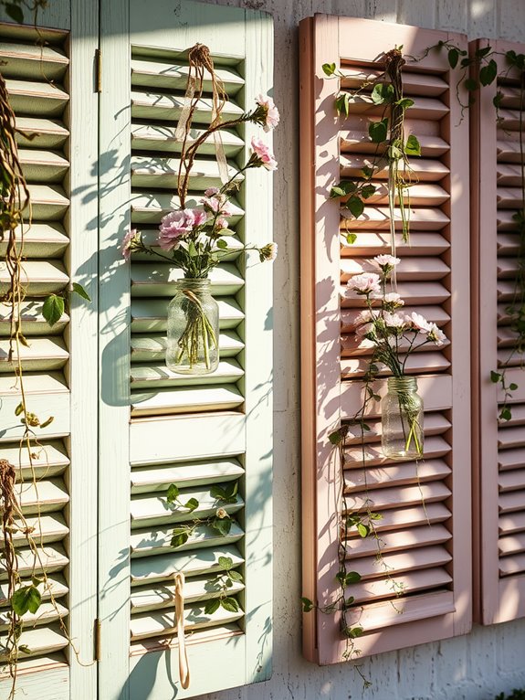 repurposed shutters as backdrops