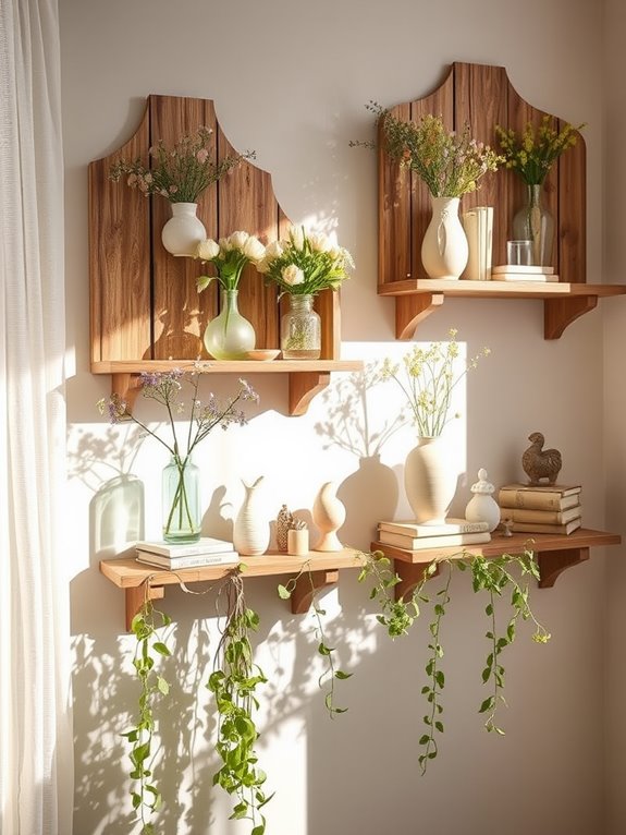 retro style decorative shelving