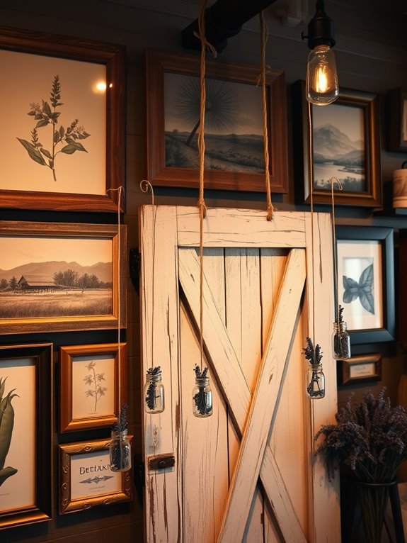 rustic themed gallery wall decor