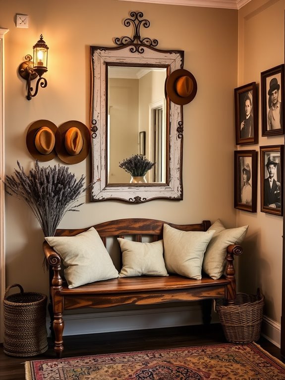 rustic warmth in entryway