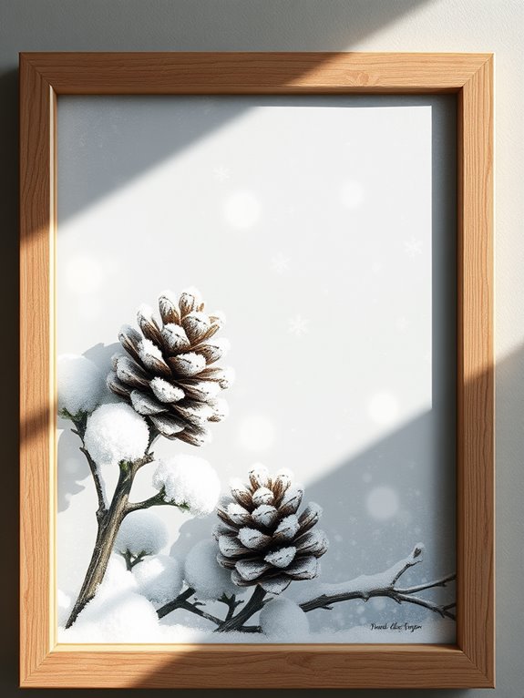 rustic winter pinecone design