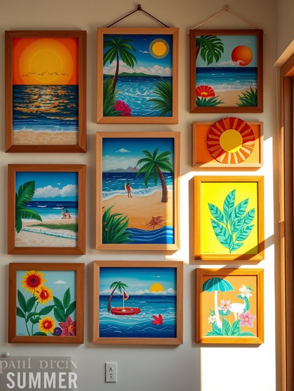 seasonal artwork gallery wall