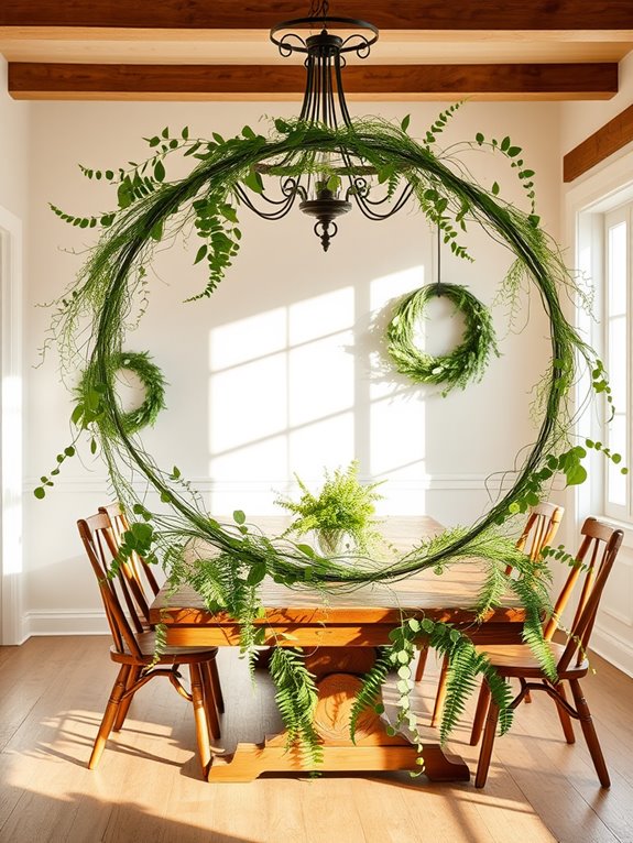 seasonal greenery wreath decoration