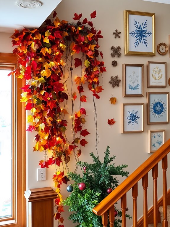 seasonal staircase wall decor