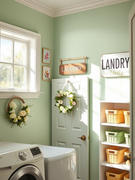 selecting spring laundry decor