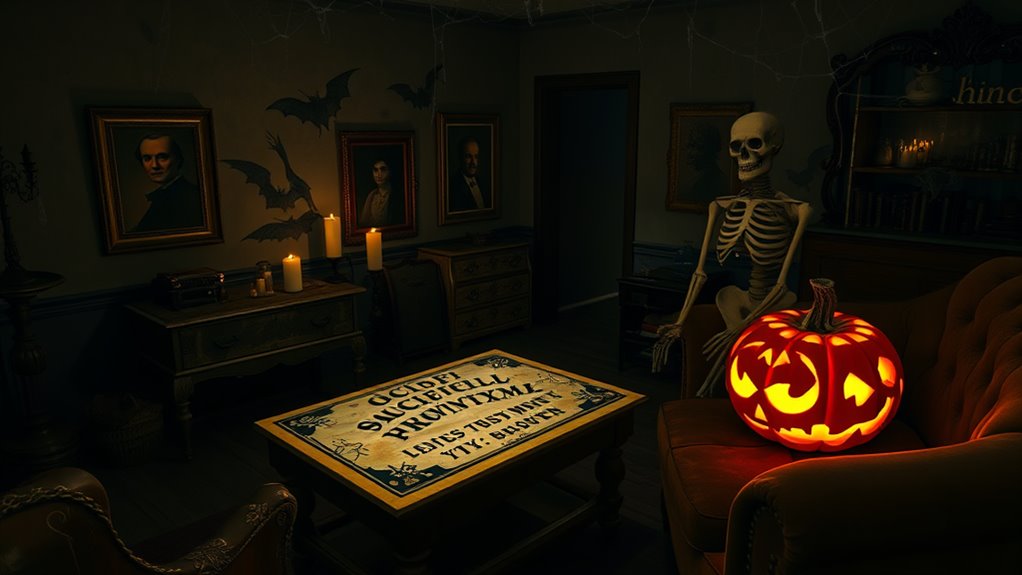 spooky halloween game room decor