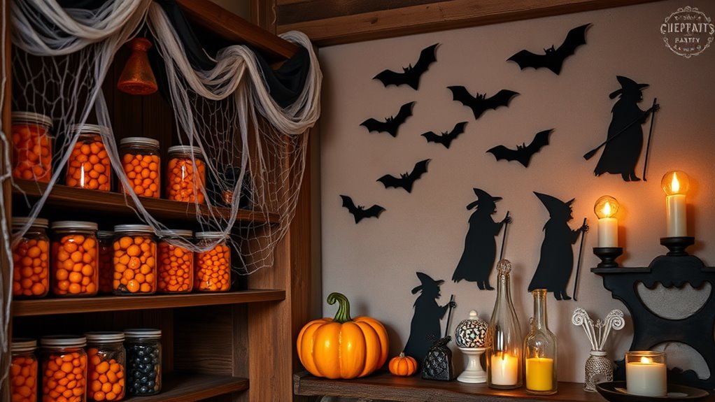 spooky halloween pantry decor