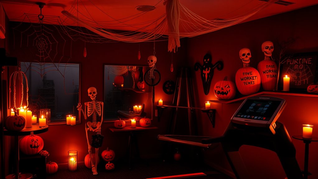 spooky workout space decor