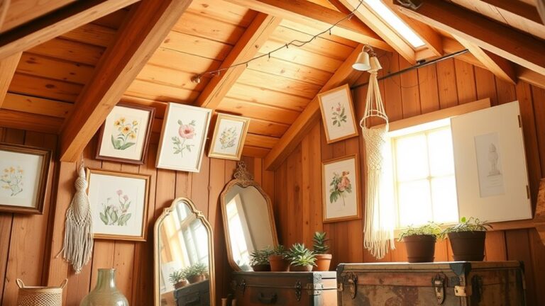 spring attic wall decor