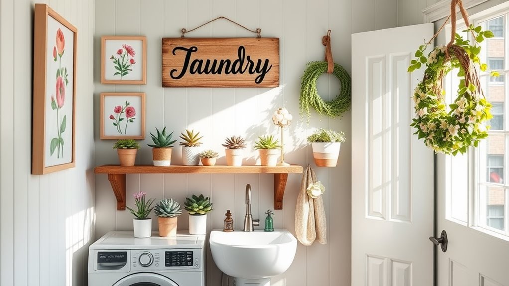 spring laundry room decor