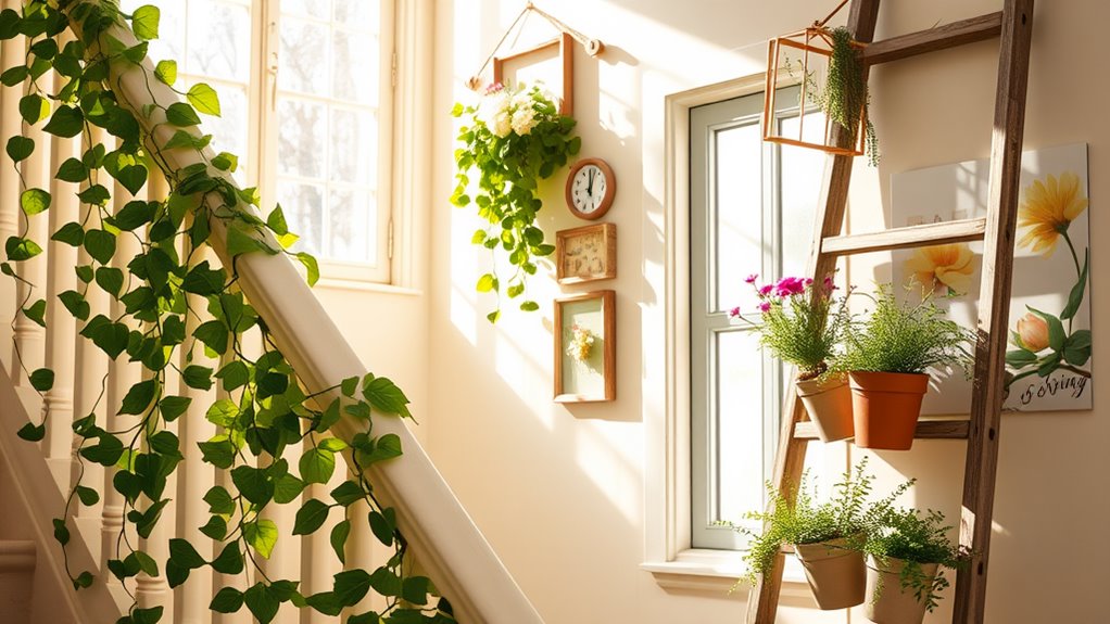 spring staircase wall decor