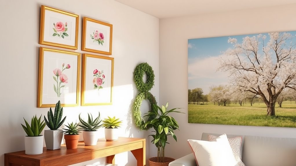 spring themed living room decor