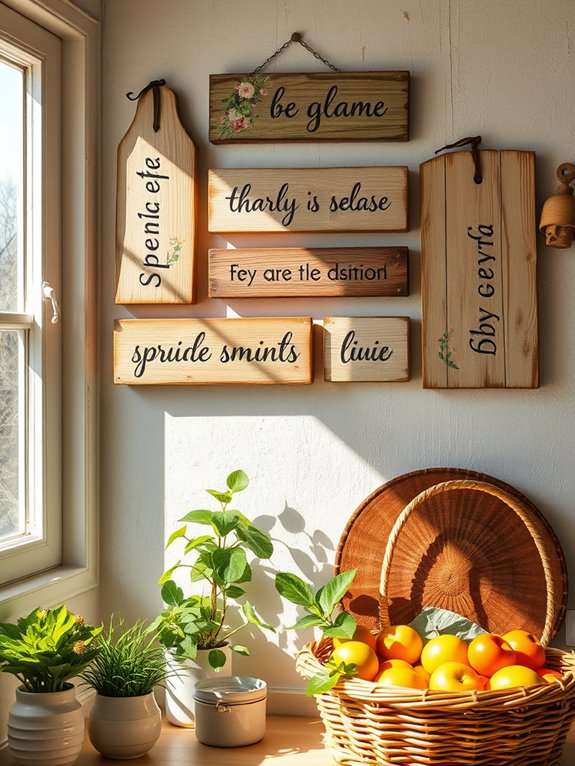 spring themed wooden wall signs