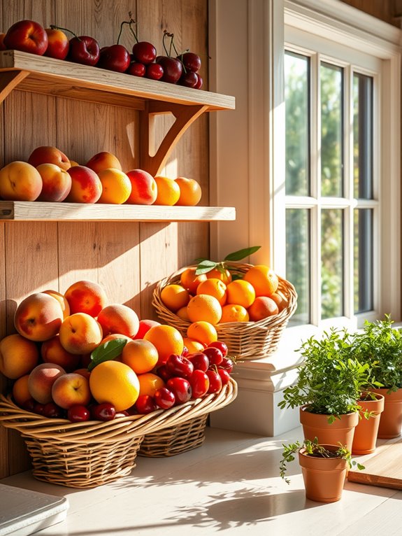 summer fruit open shelves