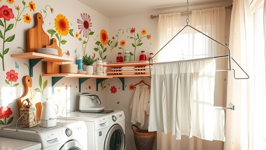 summer laundry room decor