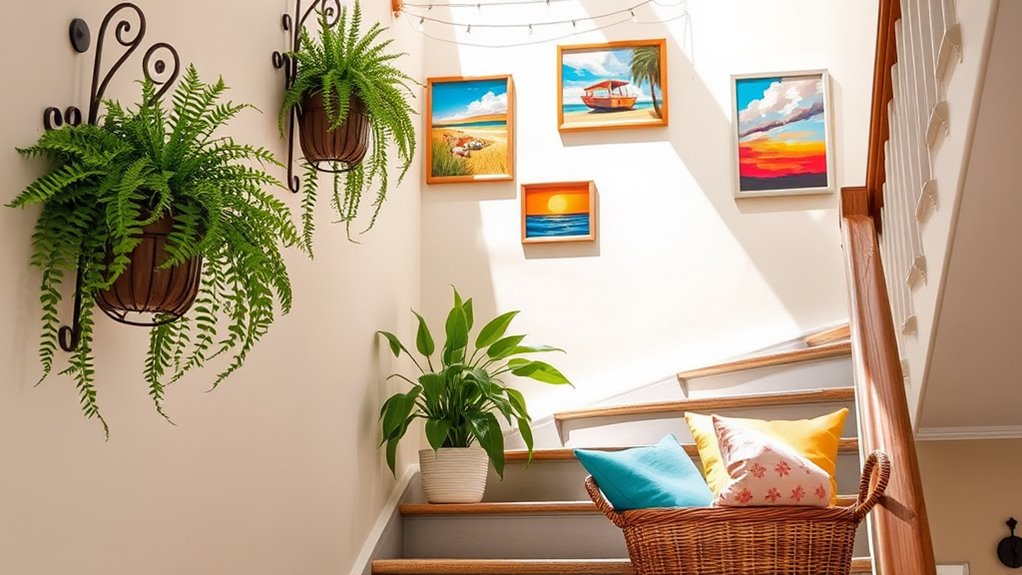 summer staircase wall decor