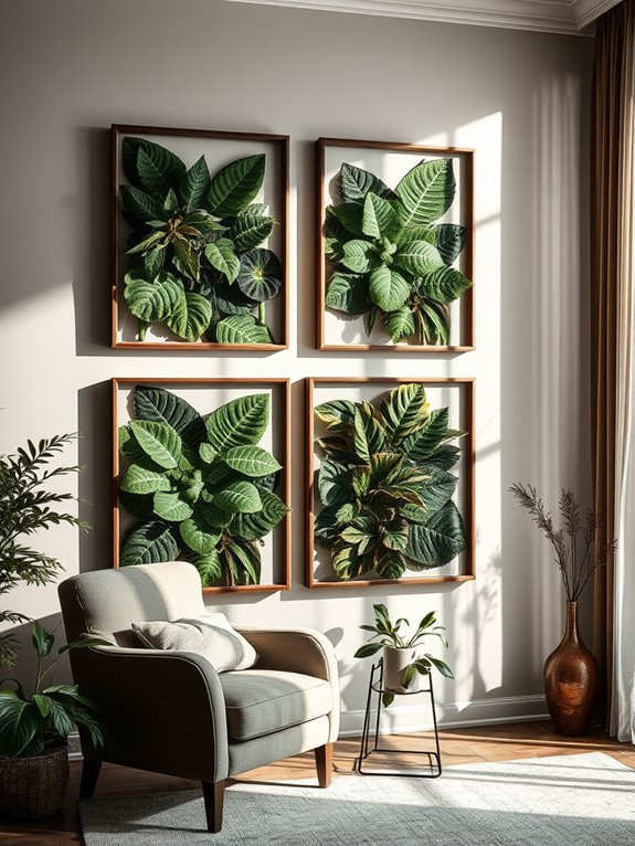 textured plant framed art