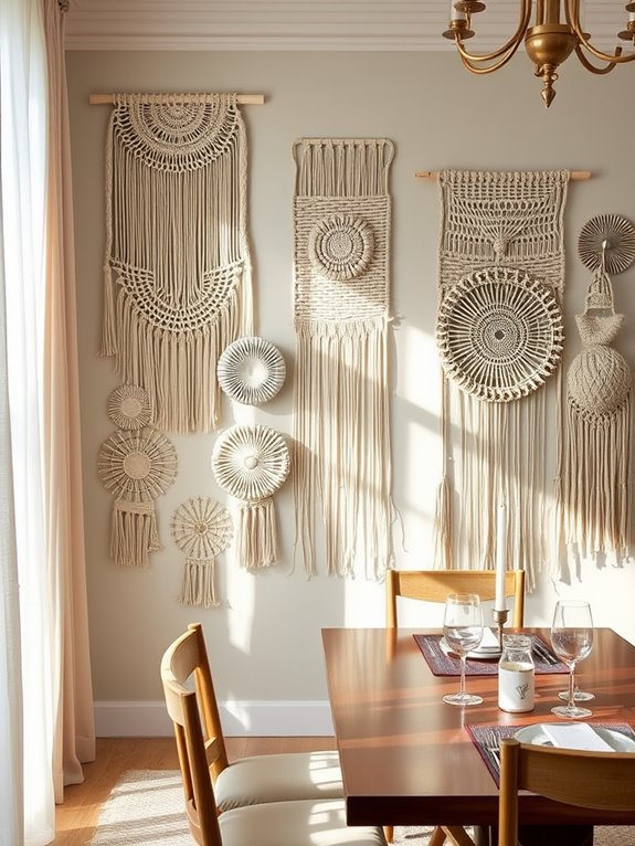 textured wall hangings enhance depth