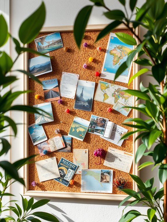 travel inspired cork boards