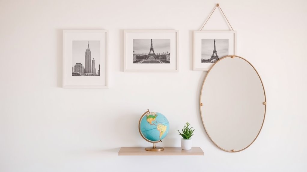 travel inspired minimalist decor