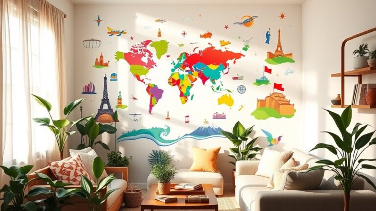 travel inspired vibrant decor