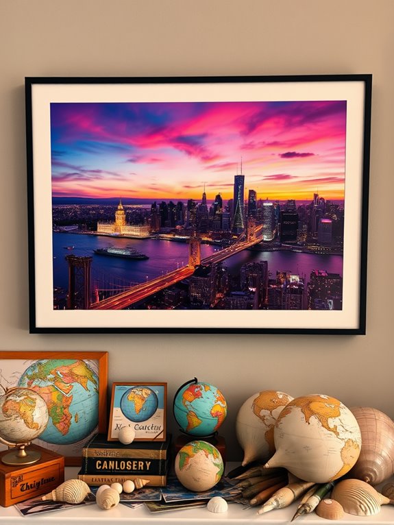 travel memorabilia home decor