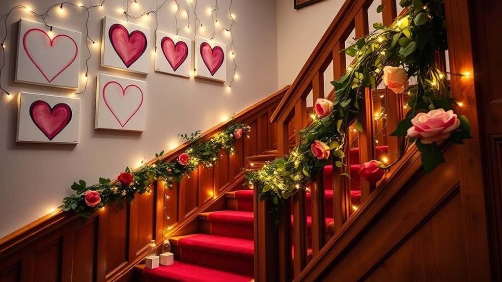 valentine s day staircase decor