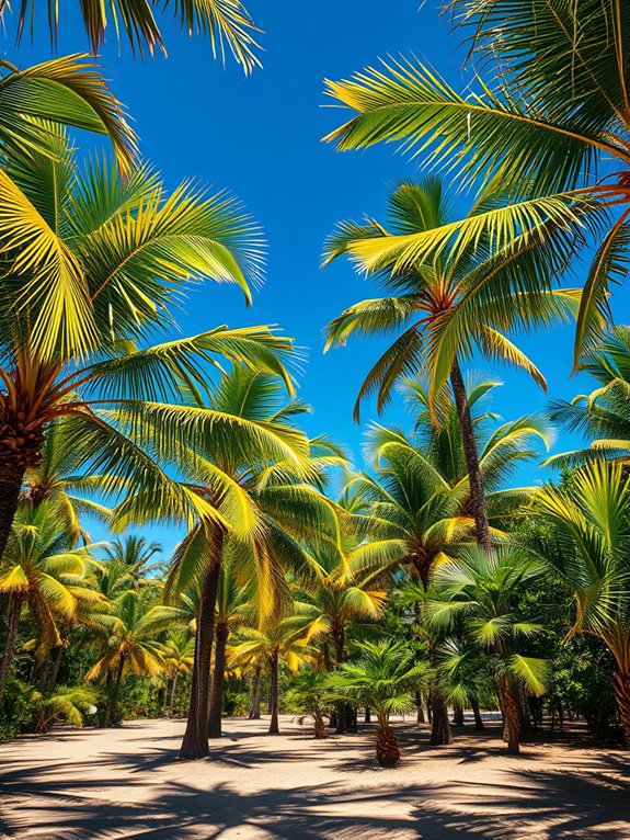 vibrant palm tree landscape