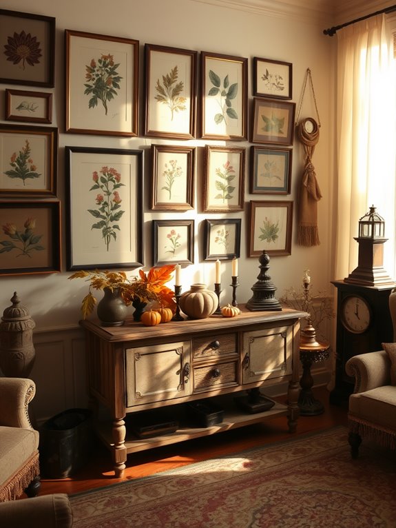 vintage seasonal decor display