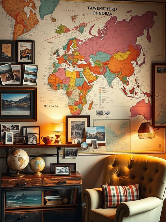 wanderlust map wall display