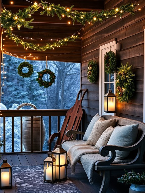 winter back porch aesthetics