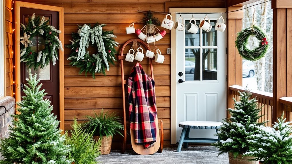 winter back porch decor