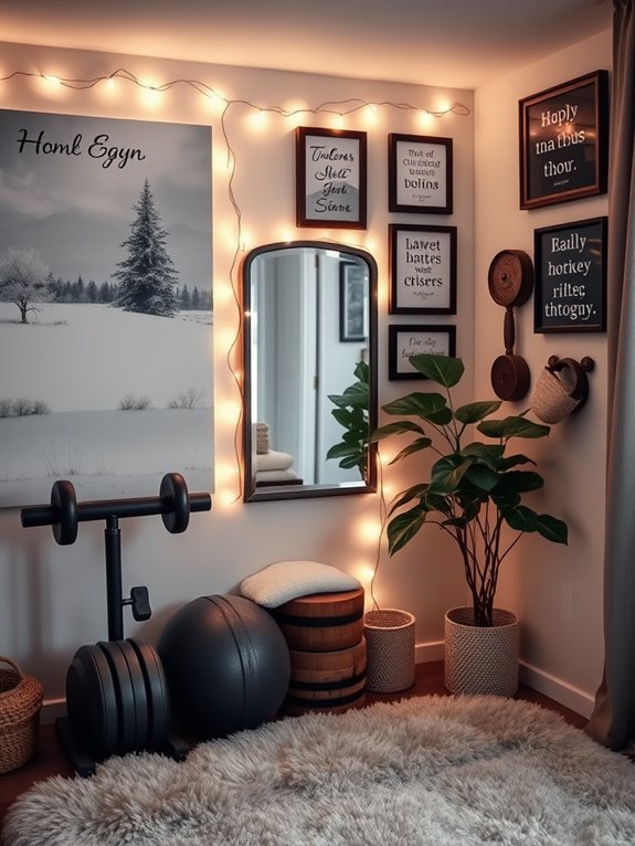 winter home gym decor