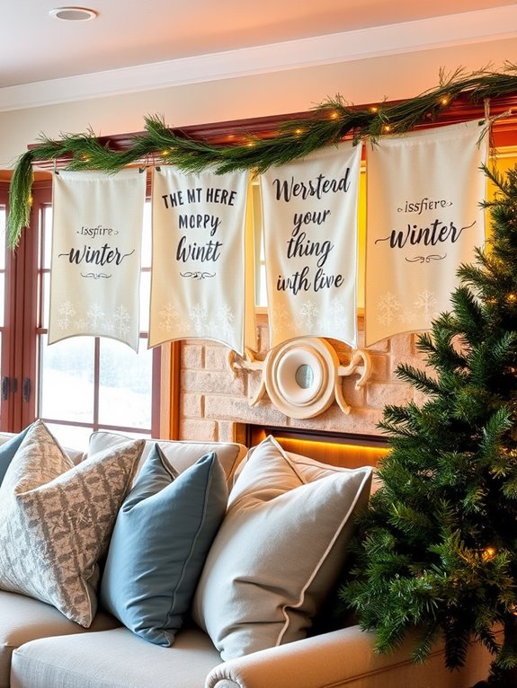 winter quote fabric banners