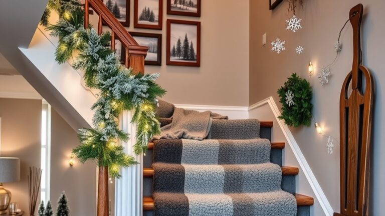 winter staircase decor ideas