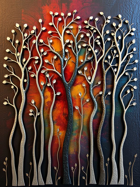 abstract metallic woodland landscape
