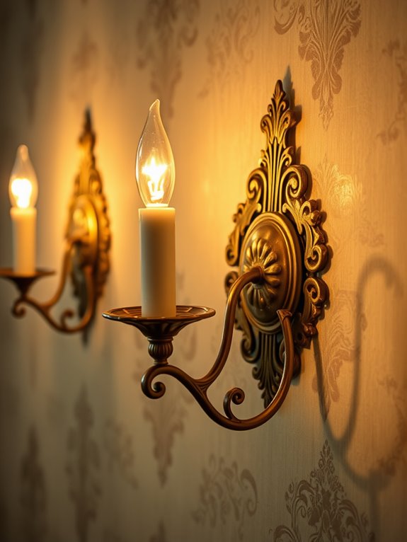 antique brass candle holders
