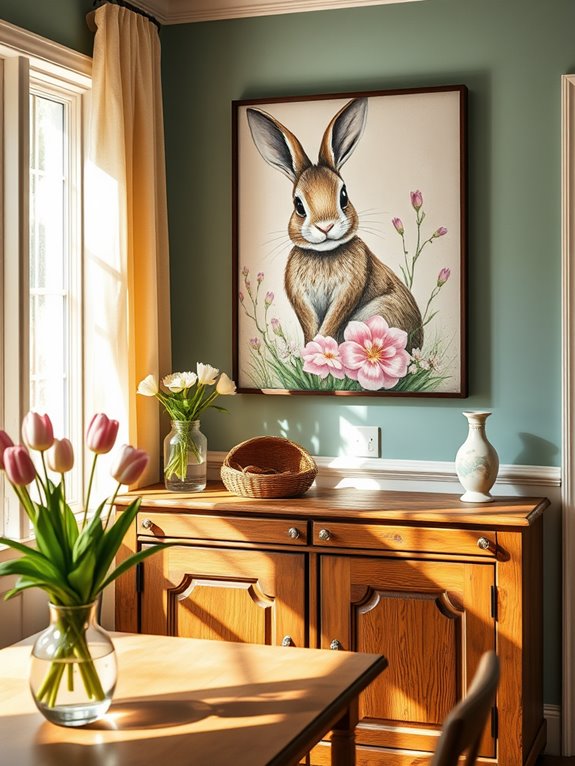 artistic bunny easter decor