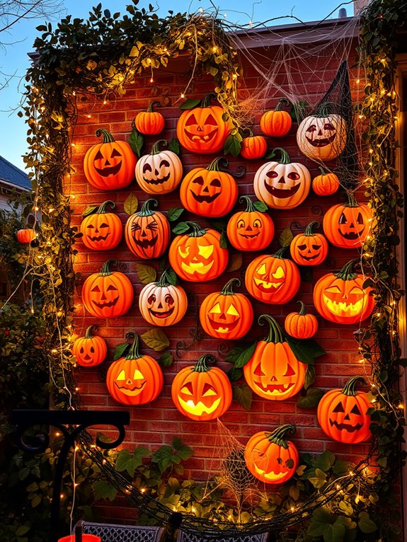 autumn themed decorative pumpkin art
