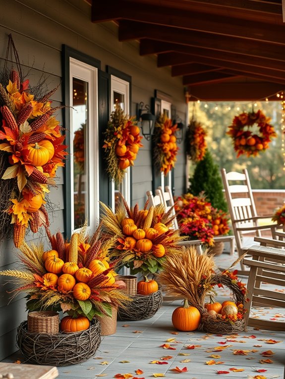autumn themed decorative wreaths
