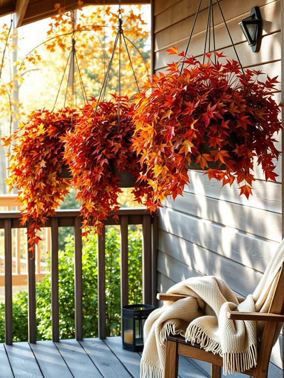 autumn themed hanging planters