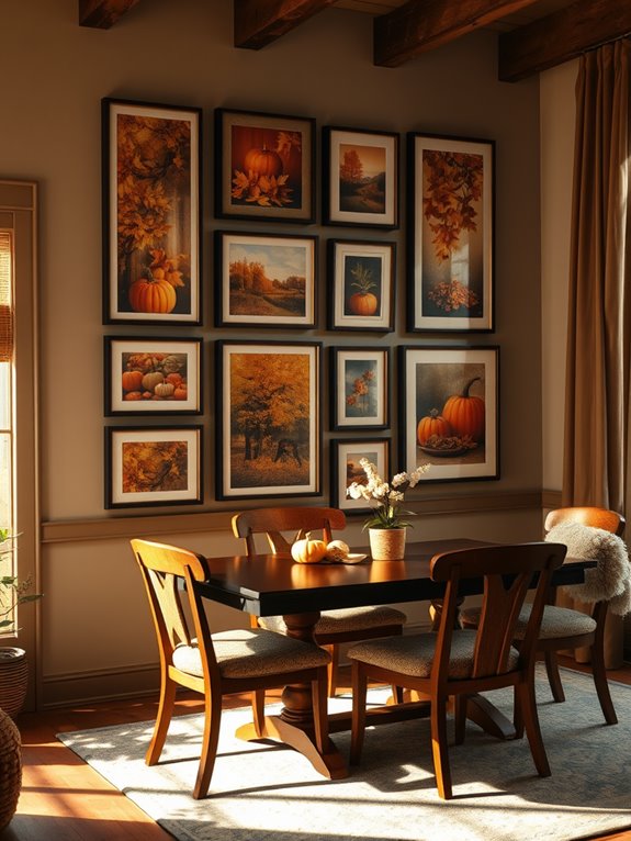 autumn themed print gallery wall