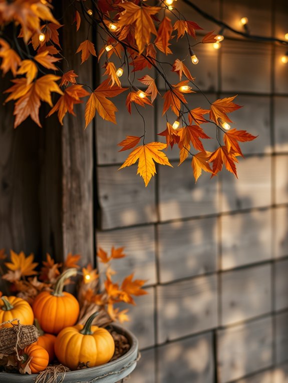 autumn themed string lights